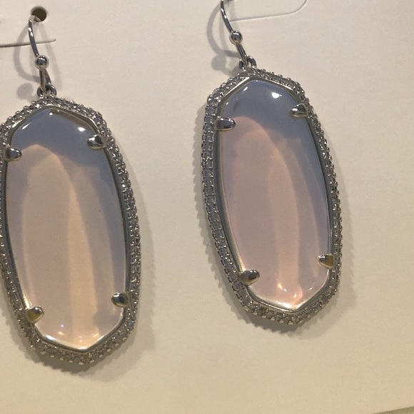 NWT RARE & RETIRED Kendra Scott Elle Lux Earrings Dichroic Silver CZ’s STUNNING - Picture 6 of 13